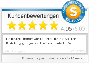 Shopbewertung - sabisol-design.de