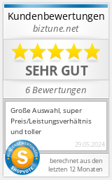 Aktuelle BizTune-Bewertungen bei SHOPVOTE
