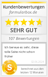 Shopbewertung - formularbox.de