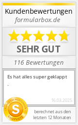 Shopbewertung - formularbox.de